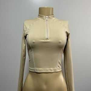Allure Tan Long Sleeve Crop Top